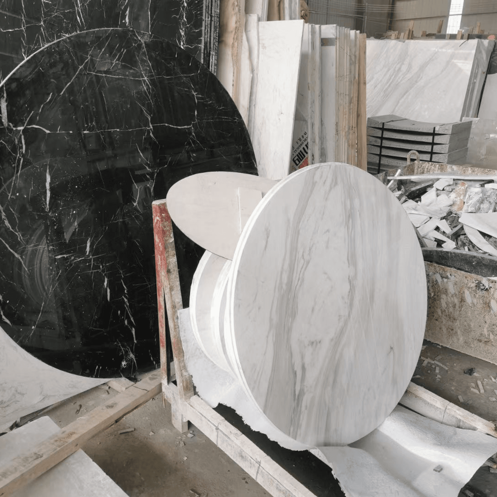 Custom stone countertops, vanity tops, and integrated sinks. visual reference