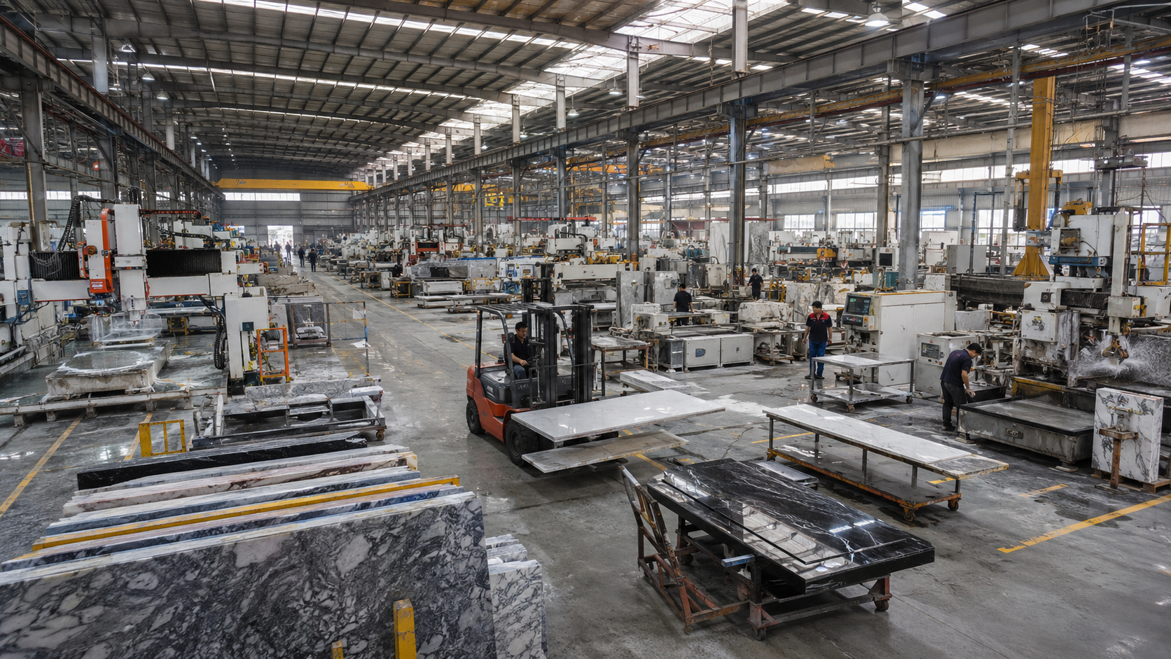 Stone workshop environment used for fabrication and export preparation review