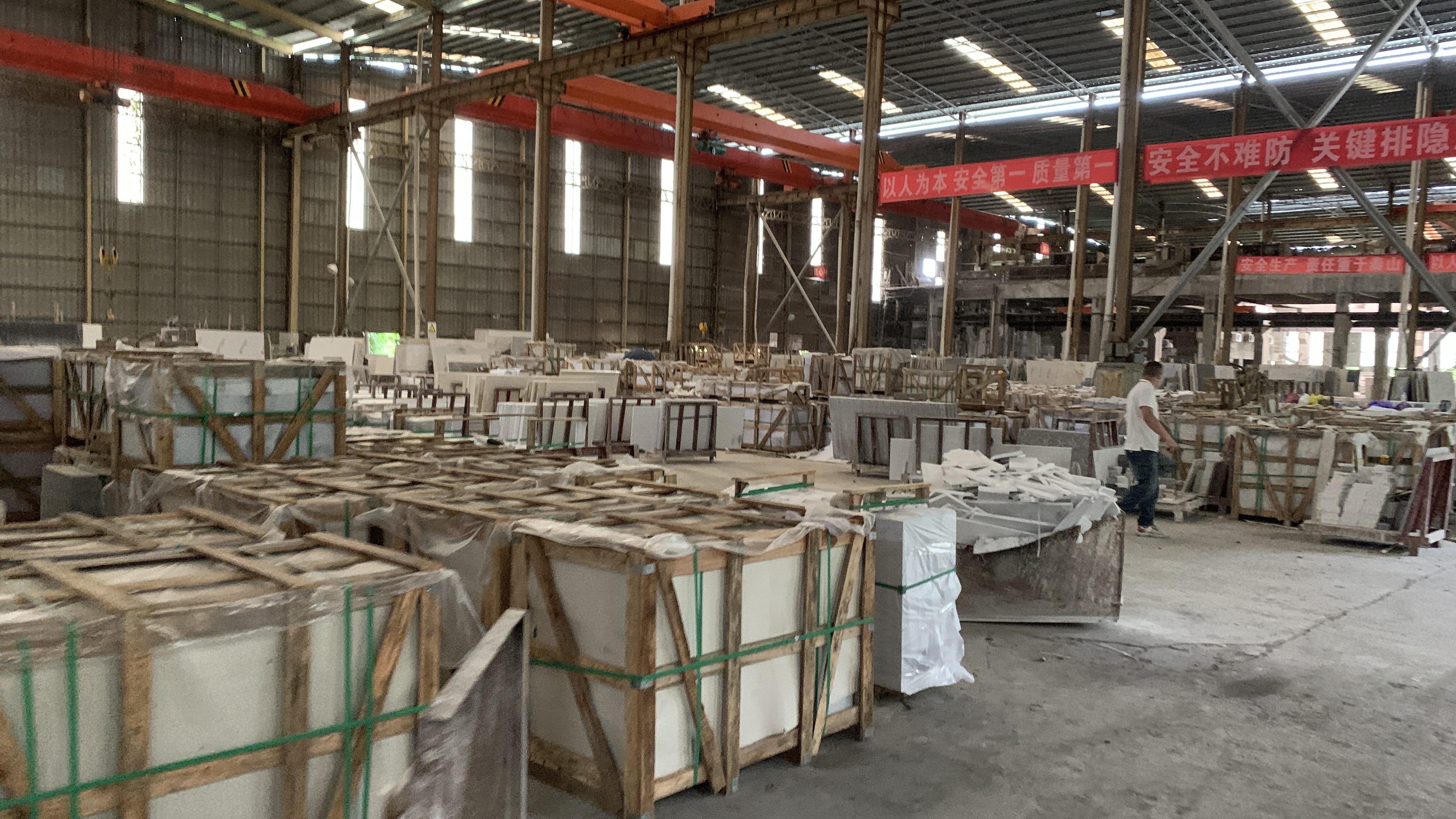 Workshop production reference 19 for stone fabrication and export preparation